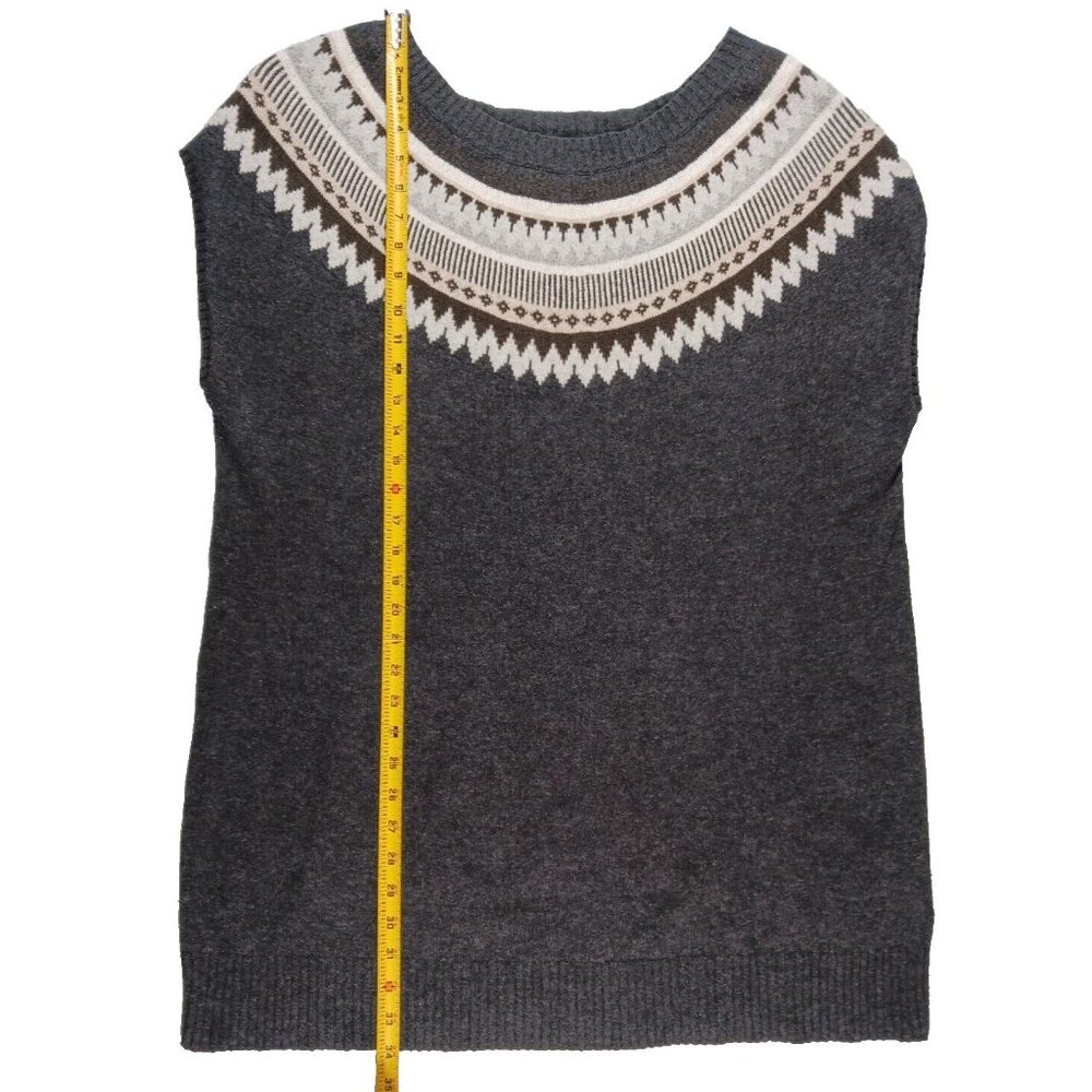 Old Navy Plus Fair Isle Sleeveless Sweater Dress Knit Womens 2X Charcoal Gray - Picture 7 of 9